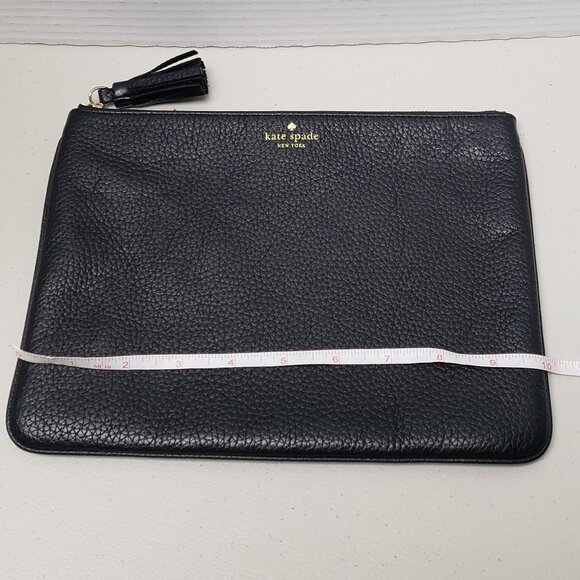 Kate Spade Black Pebbled Leather Large Clutch/Pouch - Picture 5 of 8